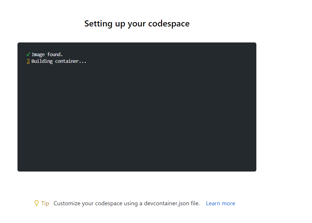 New Codespace Instance